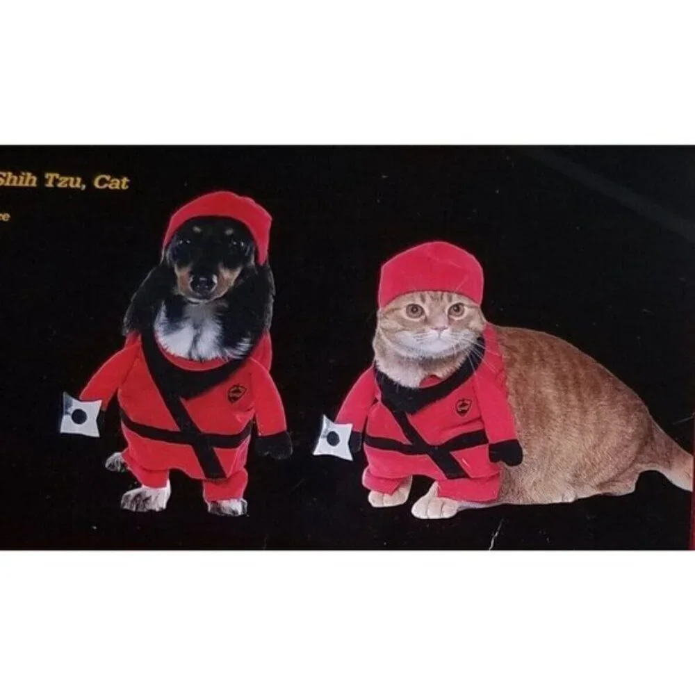 NEW Ninja Costume Pet Size Small Cat Dog (10-20 lbs) Halloween Vibrant Life Hat